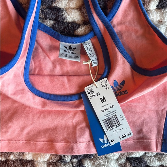 NWT MED Adidas Pink and Blue Athletic Crop Top - Picture 6 of 7